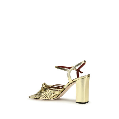 Valentino Garavani Gold Annet Metallic Leather Sandals