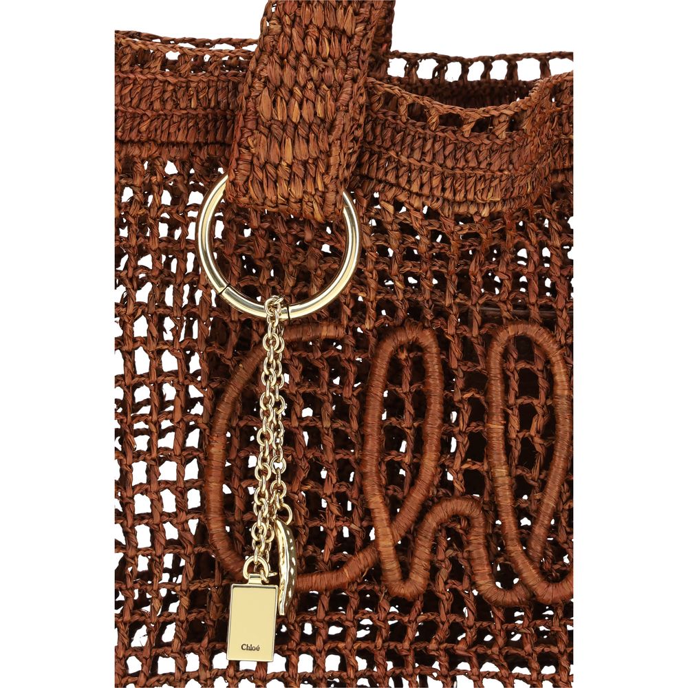 Chloé East-West Summer Banana Raffia Tote Bag