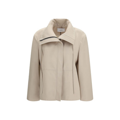 Lardini Beige High-Neck Polyester Coat