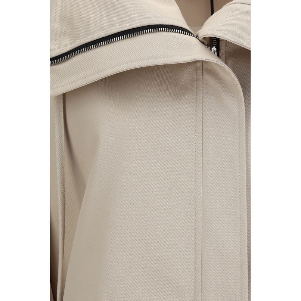 Lardini Beige High-Neck Polyester Coat
