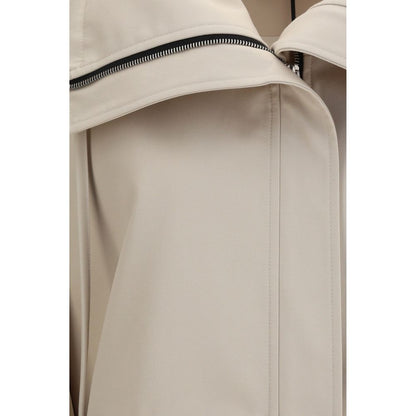 Lardini Beige High-Neck Polyester Coat