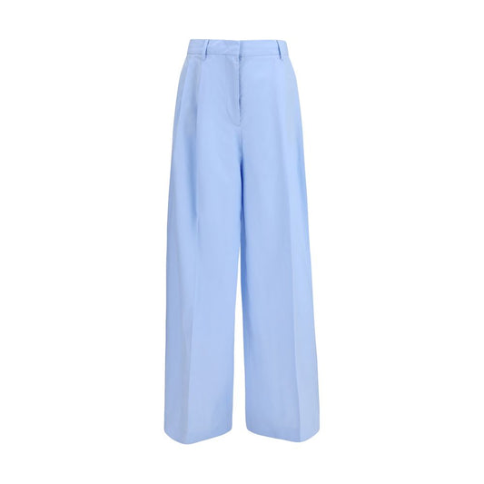 Fabiana Filippi Filo Diamante Blue Cotton Casual Pants