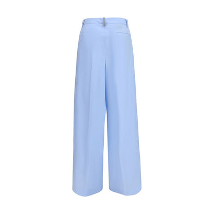 Fabiana Filippi Filo Diamante Blue Cotton Casual Pants
