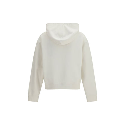 Palm Angels White Cotton Sweatshirt with Neck Logo