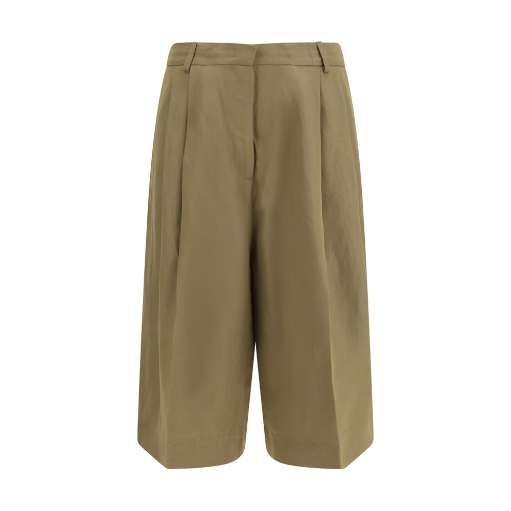 Fabiana Filippi Beige Viscose Knee Length Pleated Pants