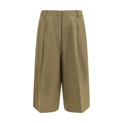 Fabiana Filippi Beige Viscose Knee Length Pleated Pants