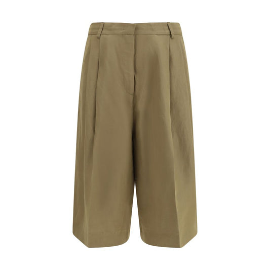 Fabiana Filippi Beige Viscose Knee Length Pleated Pants