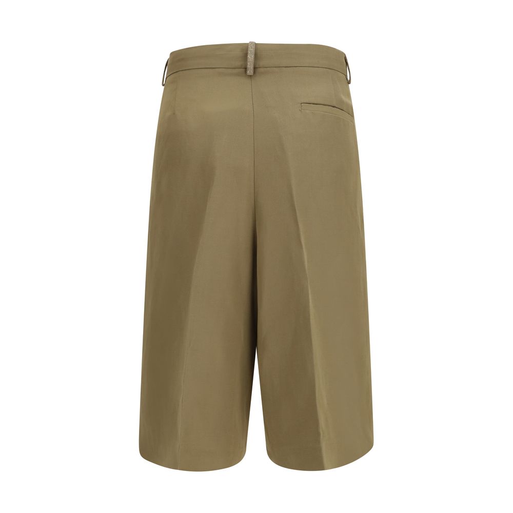 Fabiana Filippi Beige Viscose Knee Length Pleated Pants