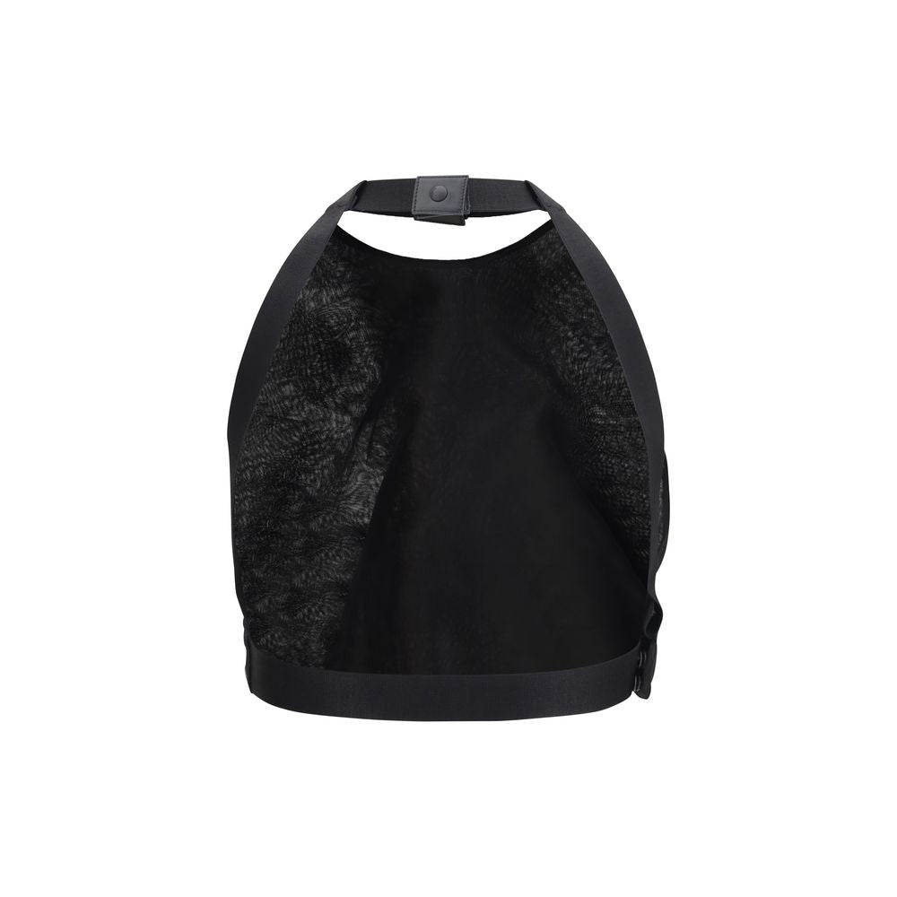 Max Mara Black Silk Fumetto Cropped Top