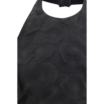 Max Mara Black Silk Fumetto Cropped Top