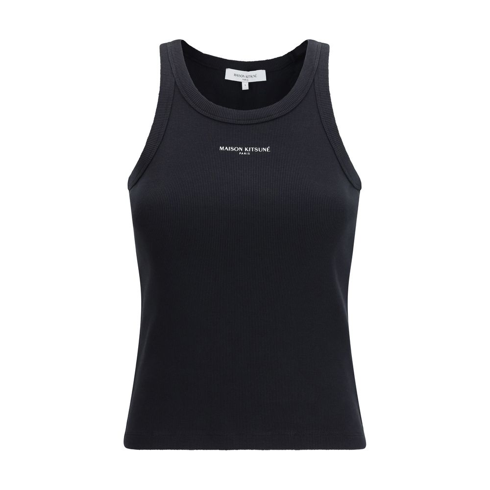 Maison Kitsuné Black Cotton Tank Top