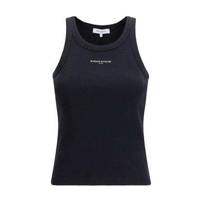 Maison Kitsuné Black Cotton Tank Top