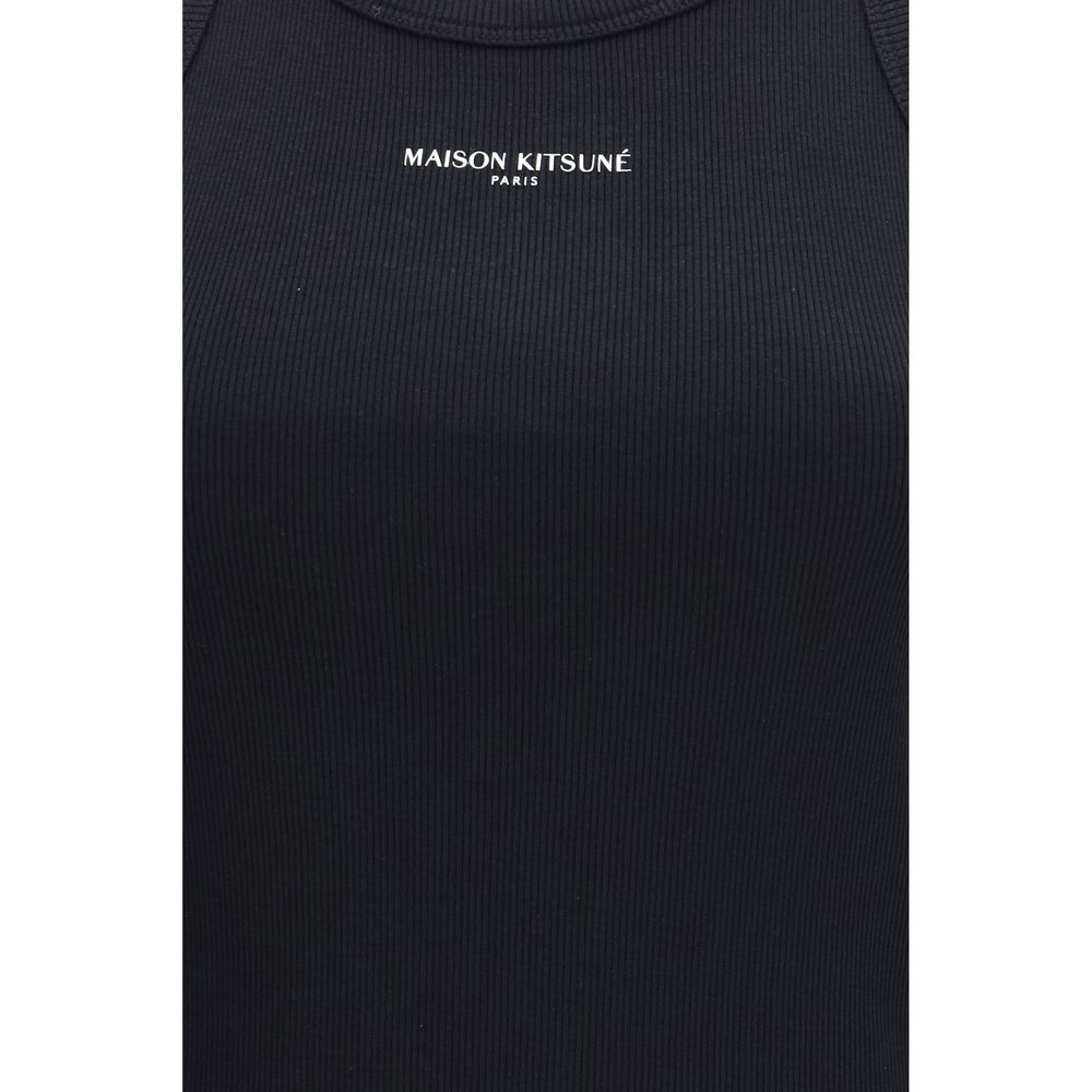 Maison Kitsuné Black Cotton Tank Top