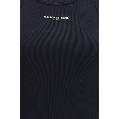Maison Kitsuné Black Cotton Tank Top