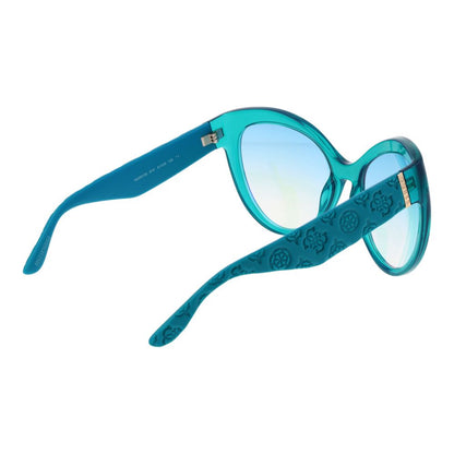 Guess Women’s Sunglasses – Turquoise Butterfly Frame, Blue Mirrored Lenses