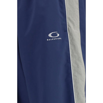 Balenciaga Blue Polyester Joggers - The Ultimate Statement Workout Pants