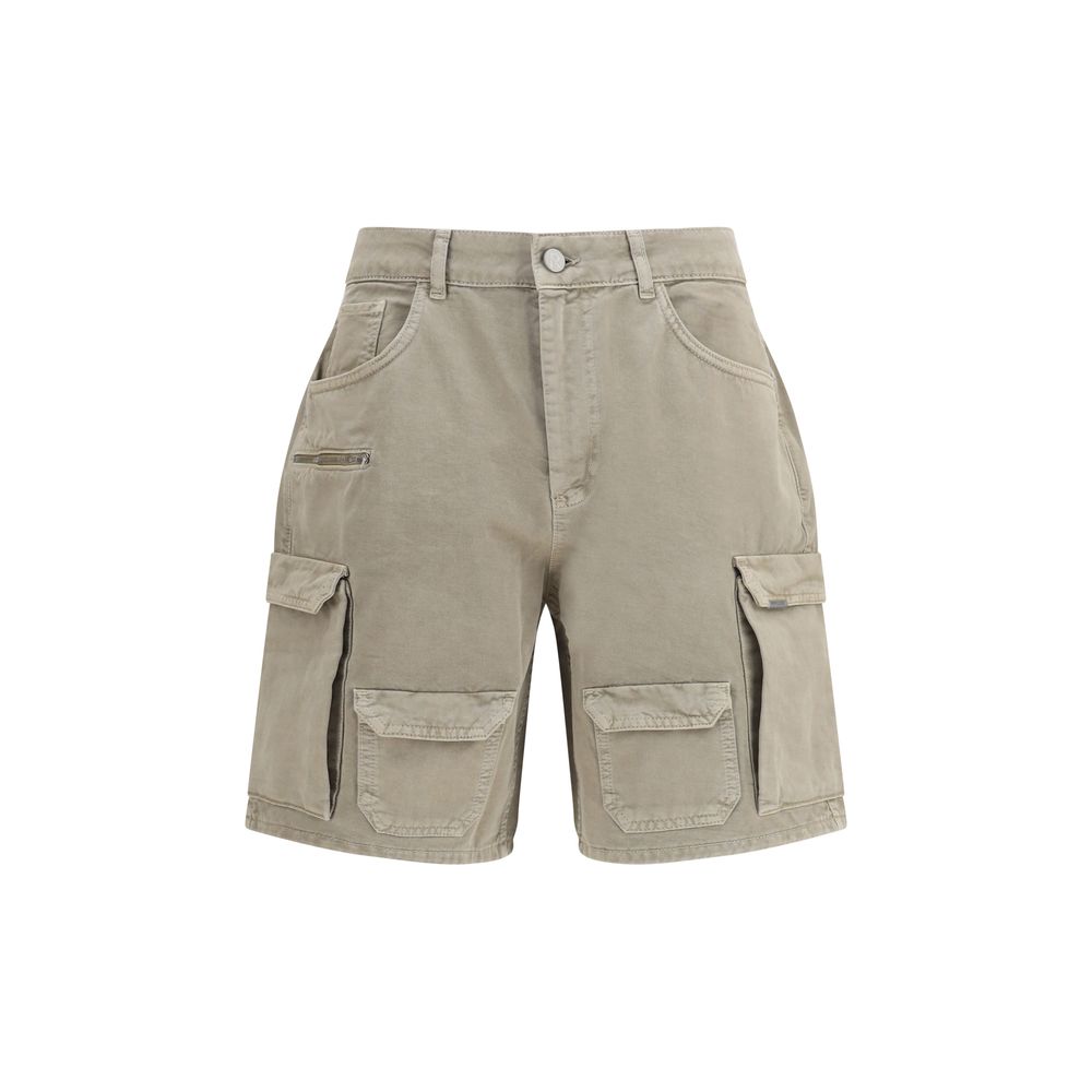 Represent Beige Cotton Cargo Shorts