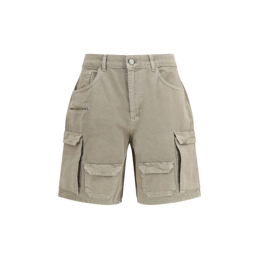Represent Beige Cotton Cargo Shorts