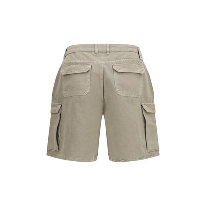 Represent Beige Cotton Cargo Shorts