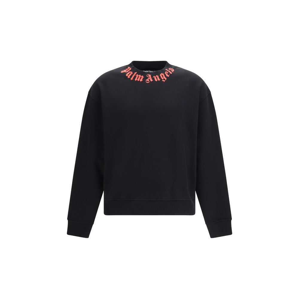 Palm Angels Black Cotton Sweatshirt - Neck Logo Edition