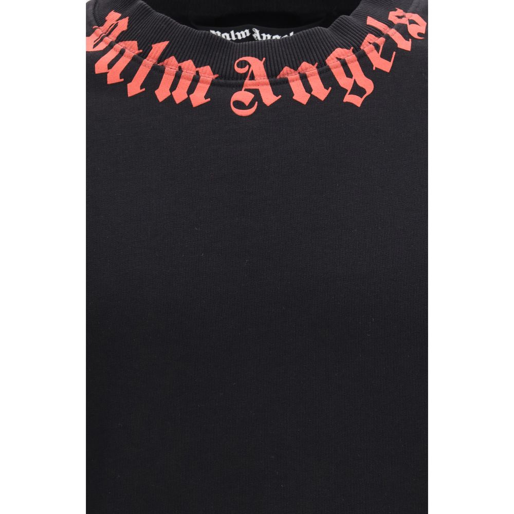 Palm Angels Black Cotton Sweatshirt - Neck Logo Edition