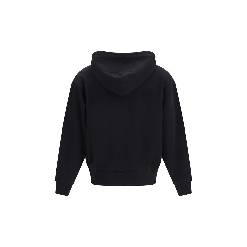 Palm Angels Neck Logo Hoodie - Black Cotton Sweatshirt
