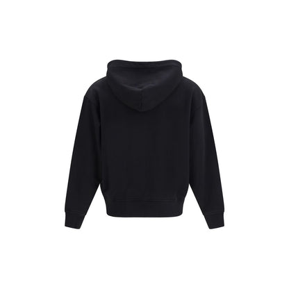 Palm Angels Neck Logo Hoodie - Black Cotton Sweatshirt