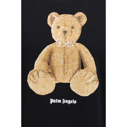 Palm Angels Bear Print Black Cotton T-Shirt