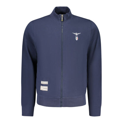Accademia Militare Bluu Cotton Zip-Up Sweatshirt for Men