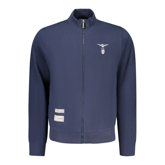 Accademia Militare Bluu Cotton Zip-Up Sweatshirt for Men