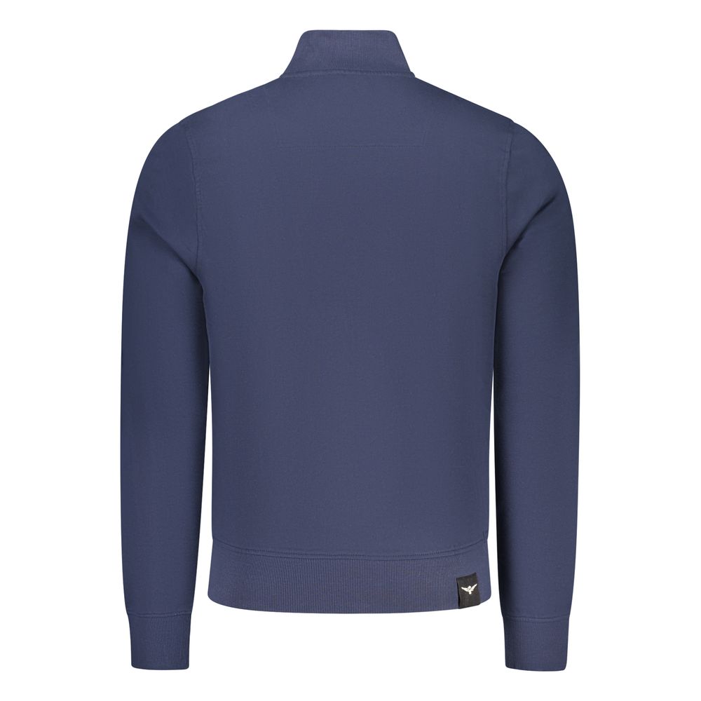 Accademia Militare Bluu Cotton Zip-Up Sweatshirt for Men