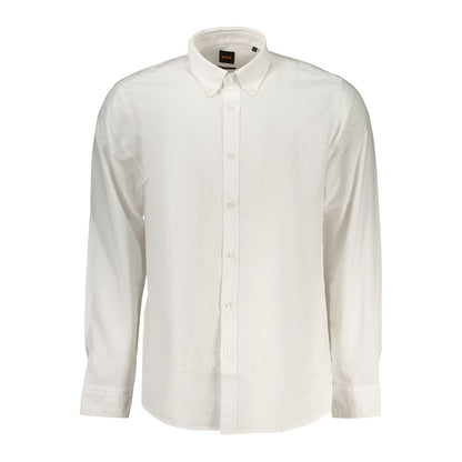 BOSS White Cotton Men's Shirt