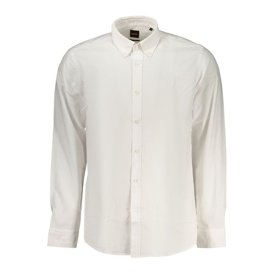 BOSS White Cotton Men's Shirt