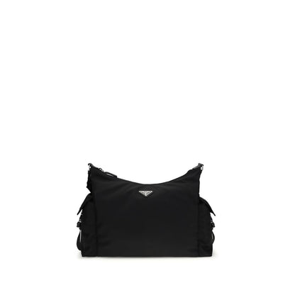 Prada Black Explore Large Re-Nylon and Leather Shoulder Bag
