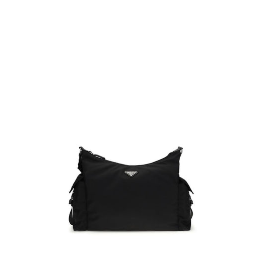 Prada Black Explore Large Re-Nylon and Leather Shoulder Bag