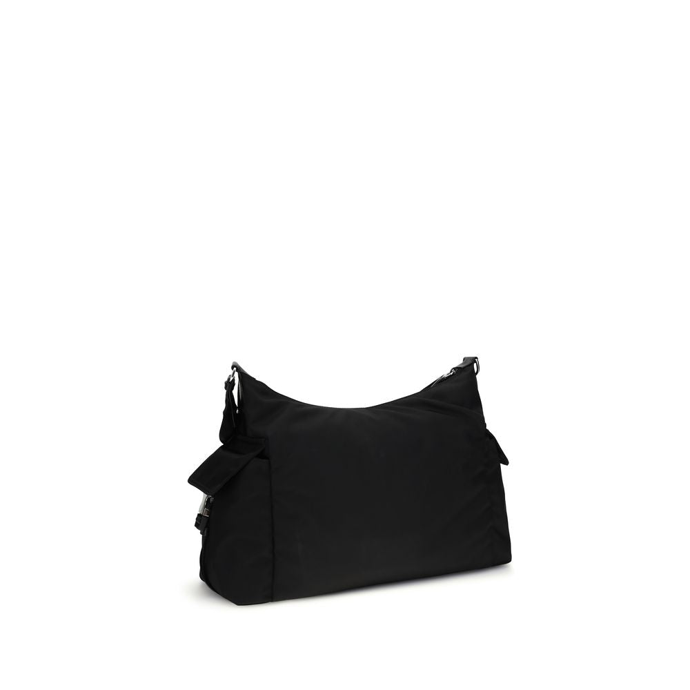 Prada Black Explore Large Re-Nylon and Leather Shoulder Bag