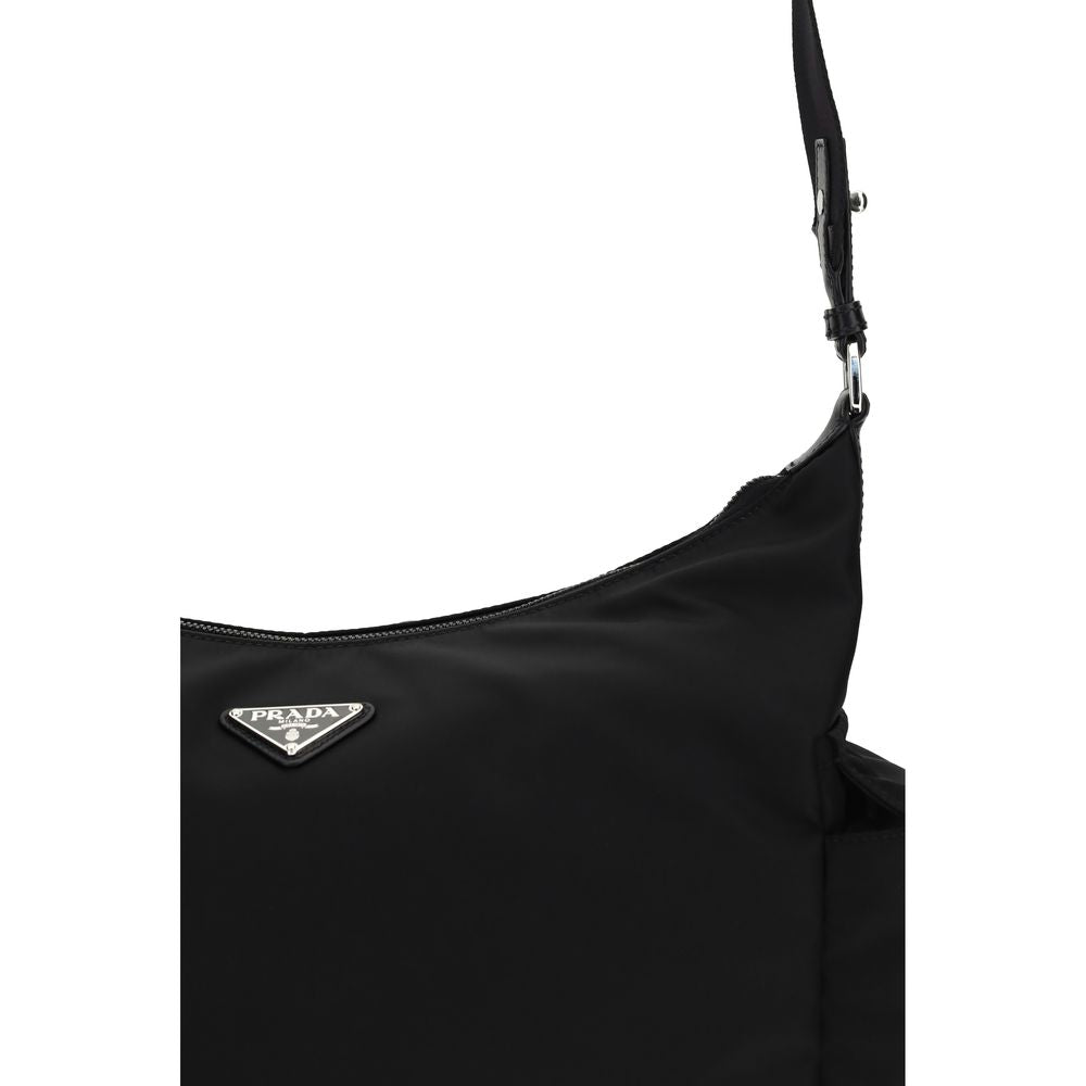 Prada Black Explore Large Re-Nylon and Leather Shoulder Bag