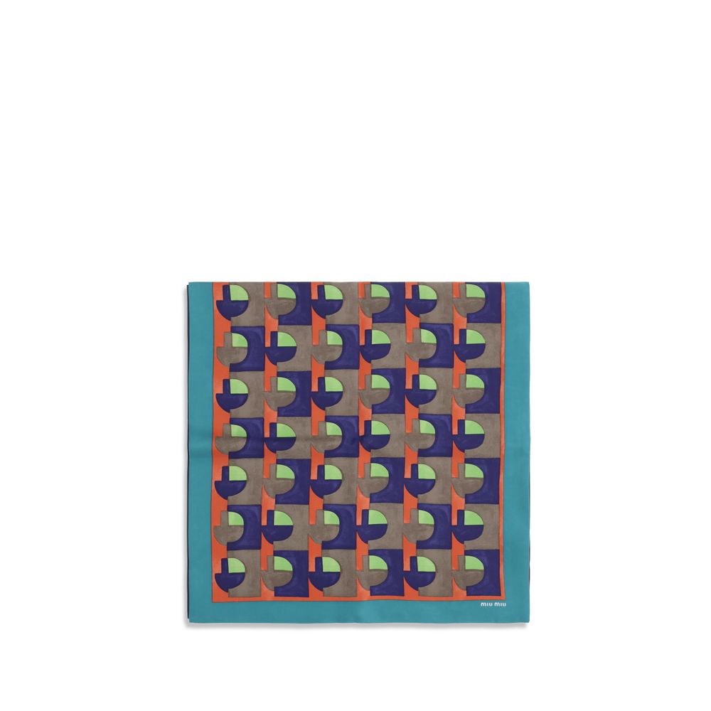 Miu Miu Multicolored Geometric Silk Scarf