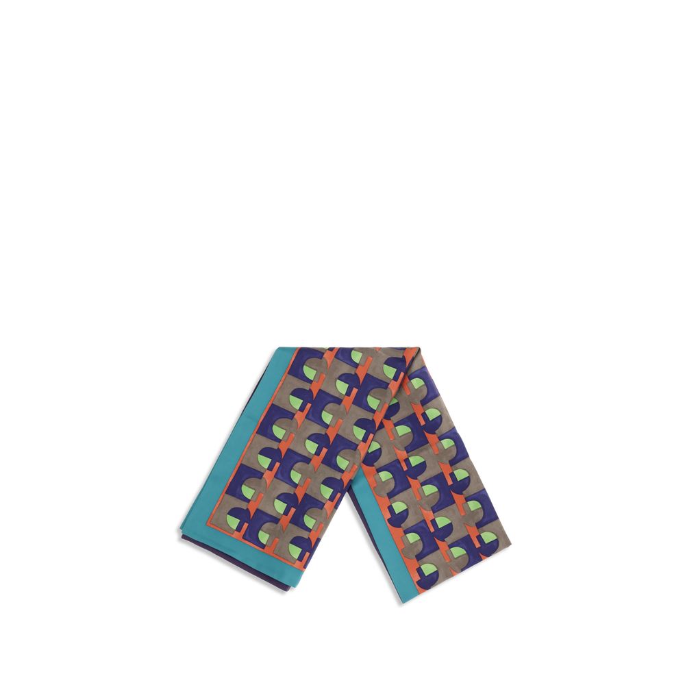 Miu Miu Multicolored Geometric Silk Scarf