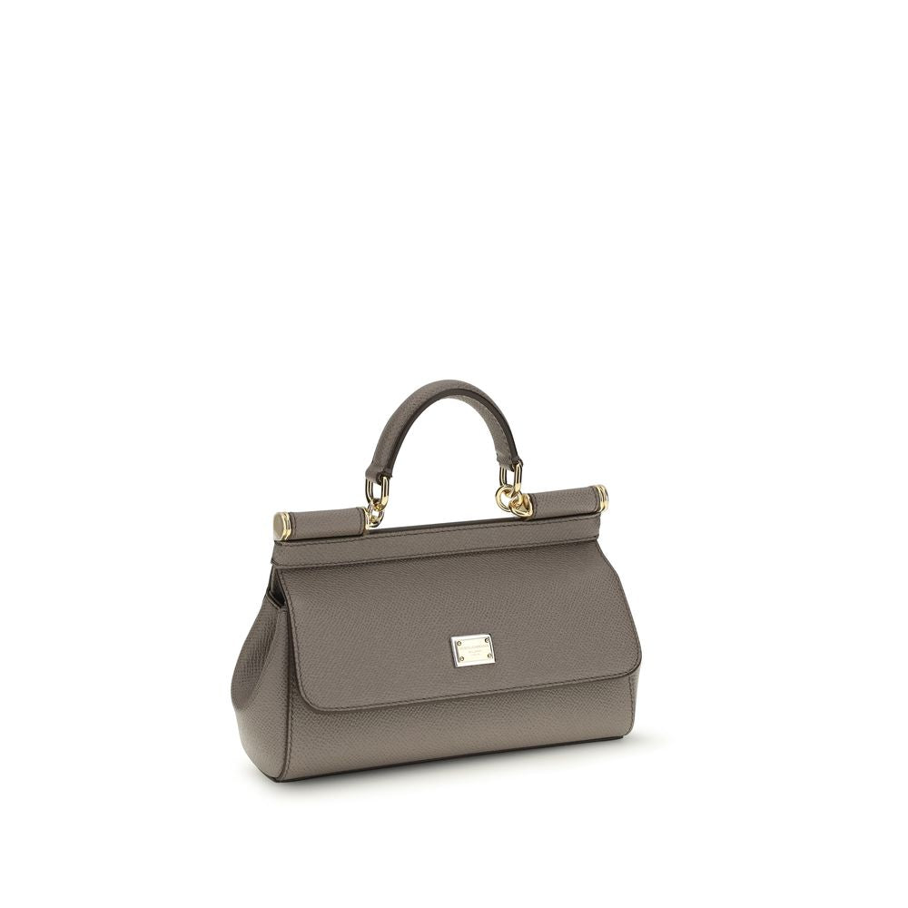 Dolce & Gabbana Grey Sicily Small Leather Bag