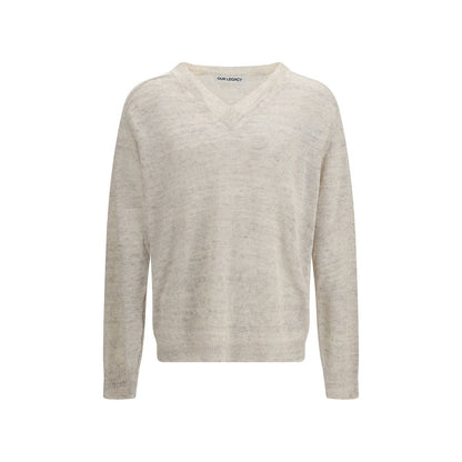 Our Legacy Beige Linen Sweatshirt - Rue V-Neck Soft Cyclone