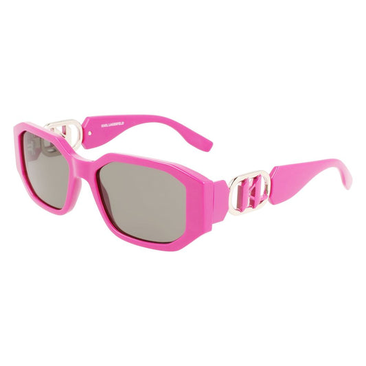 Karl Lagerfeld Women’s Sunglasses – Pink Injected Frame, 55mm Lens