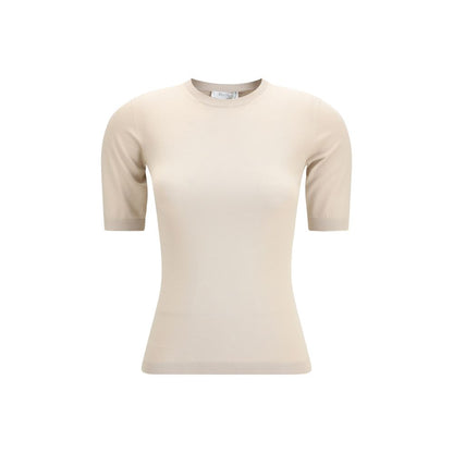 Max Mara Ottano Top - Beige Viscose T-Shirt