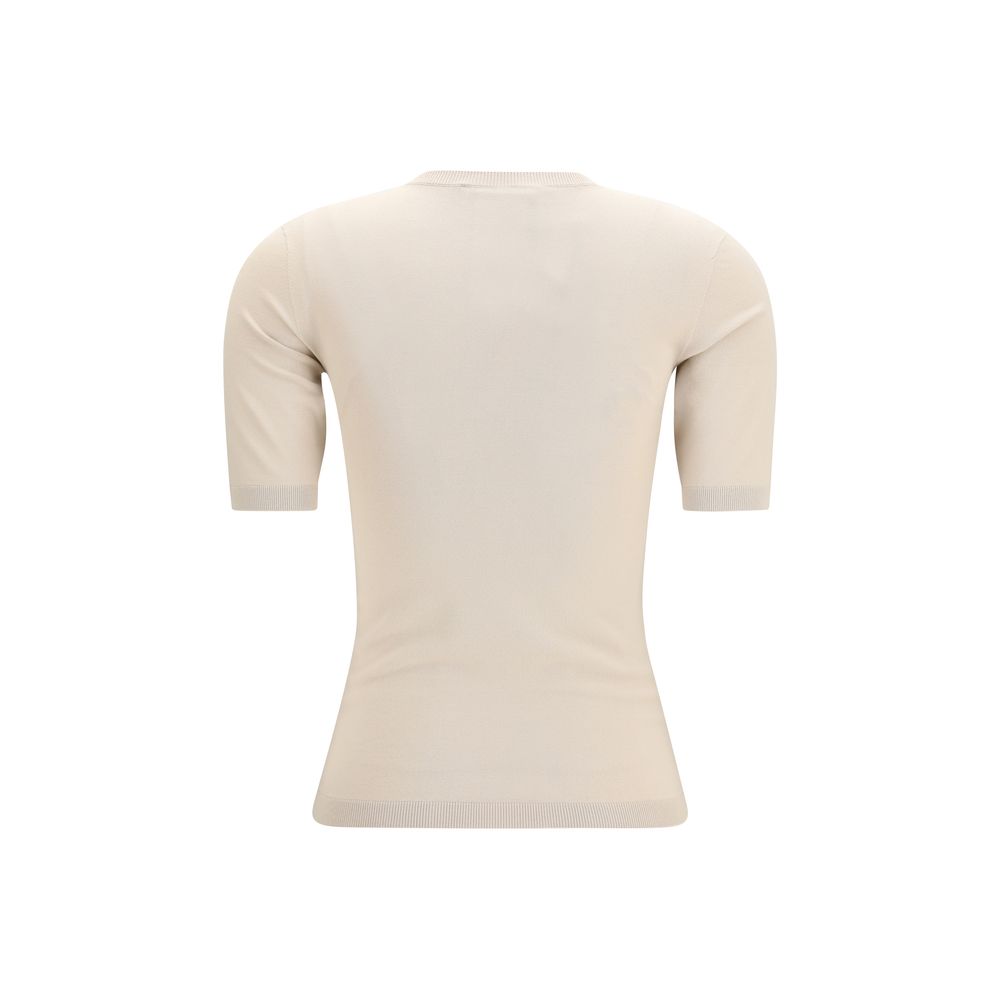 Max Mara Ottano Top - Beige Viscose T-Shirt