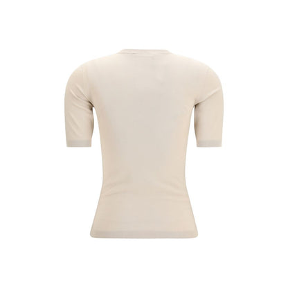 Max Mara Ottano Top - Beige Viscose T-Shirt
