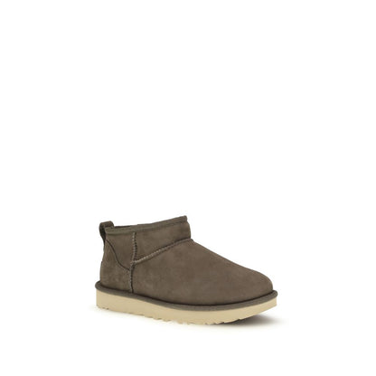 UGG Classic Ultra Mini Boots - Brown Leather Ankle Boots