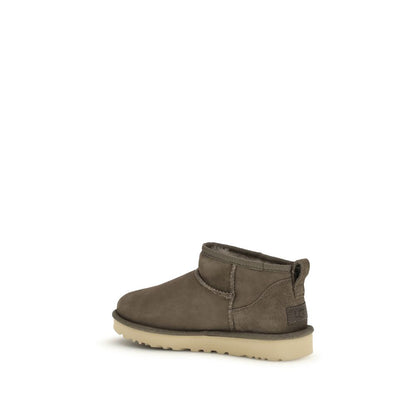 UGG Classic Ultra Mini Boots - Brown Leather Ankle Boots