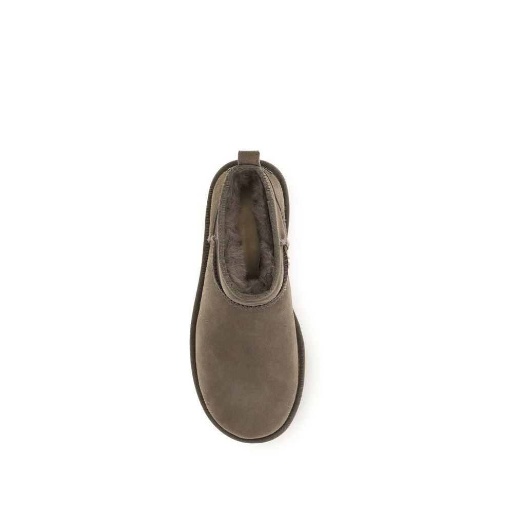 UGG Classic Ultra Mini Boots - Brown Leather Ankle Boots