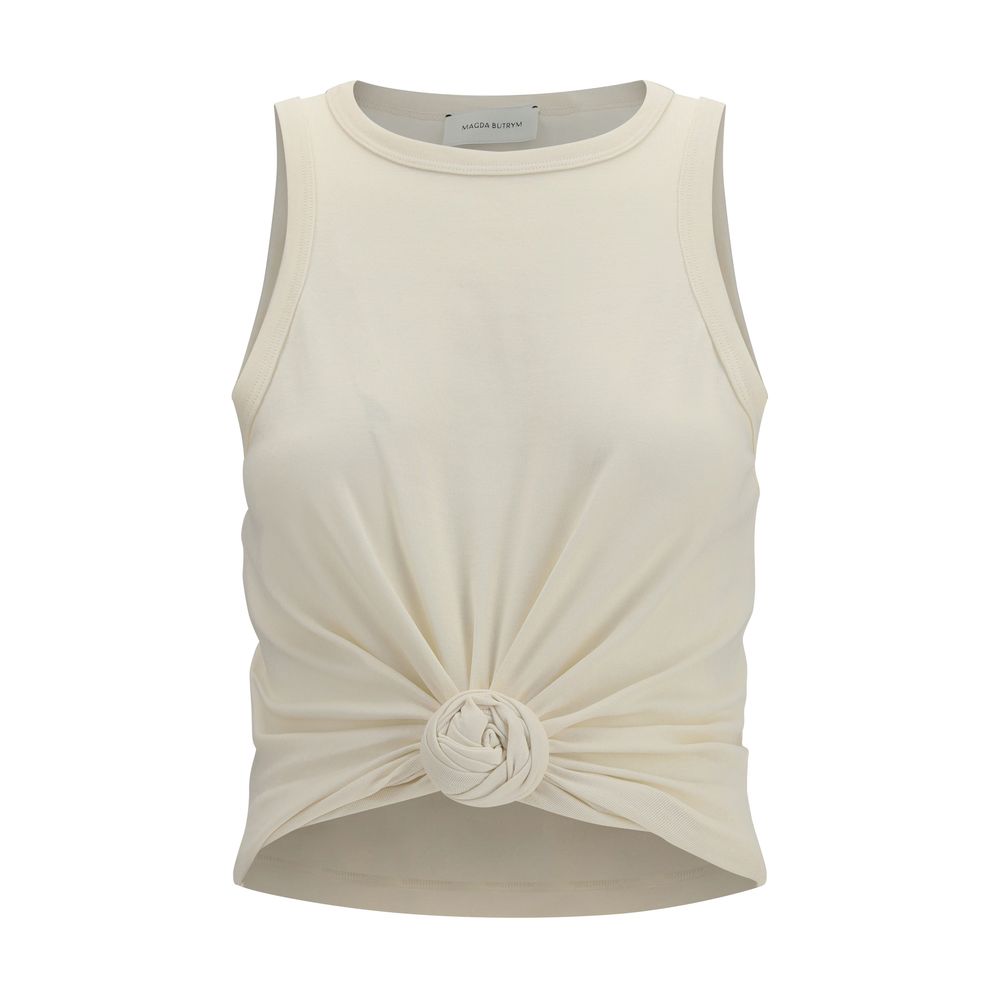 Magda Butrym Beige Cotton Sleeveless T-Shirt
