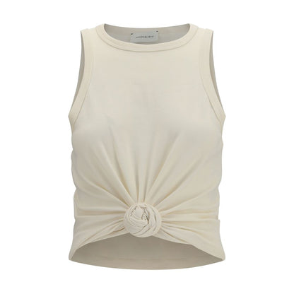 Magda Butrym Beige Cotton Sleeveless T-Shirt